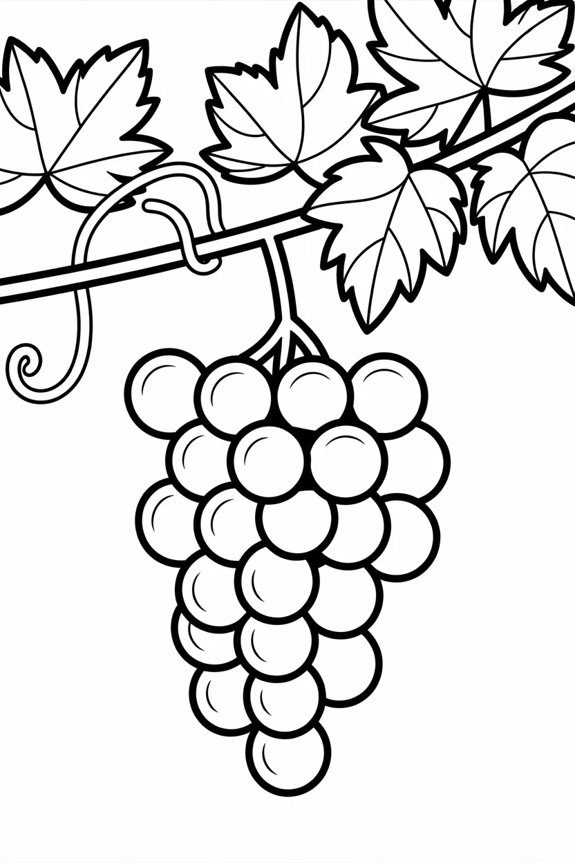 5 Grapes coloring pages free printable