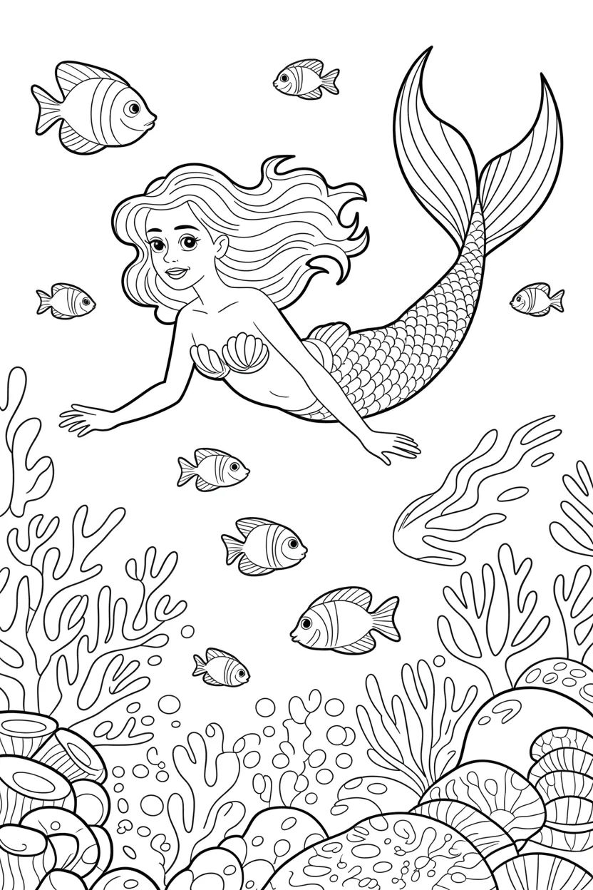 mermaid coloring pages free printable