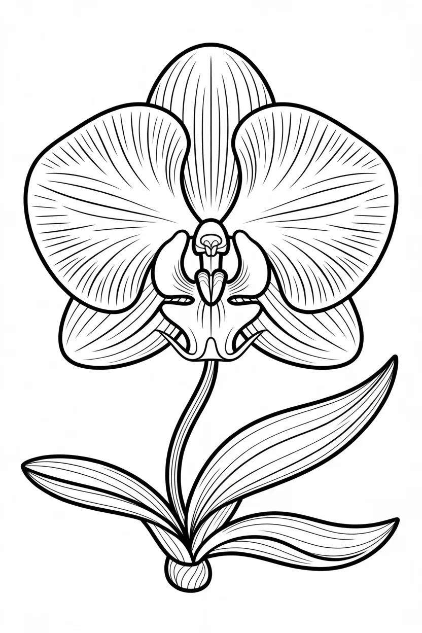 Orchid flower coloring pages free printable