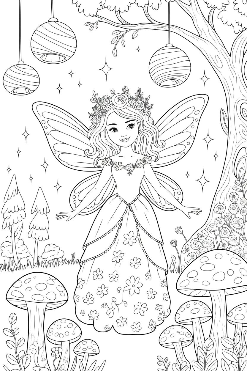 magical fairy princess coloring pages free printable