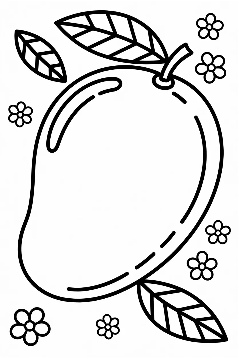 5 Mango coloring pages free printable
