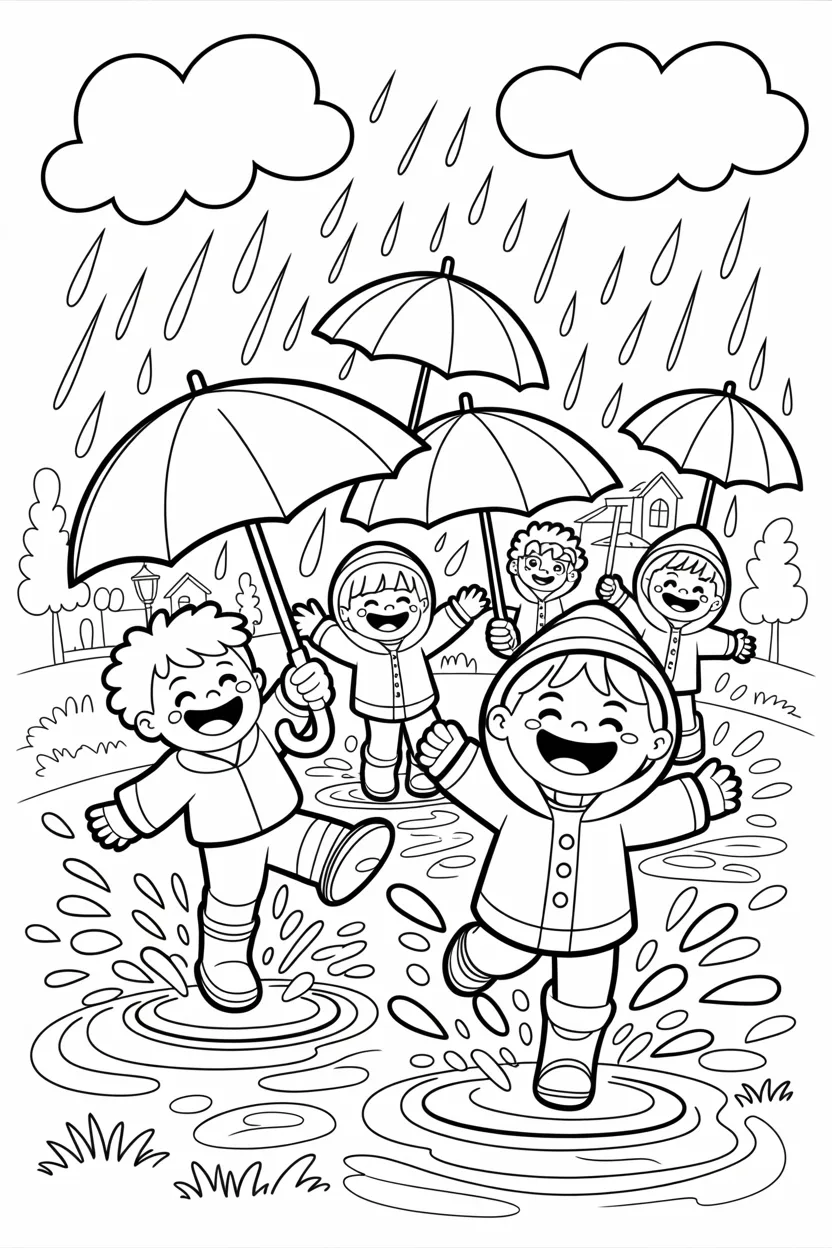 rainy day coloring pages free printable