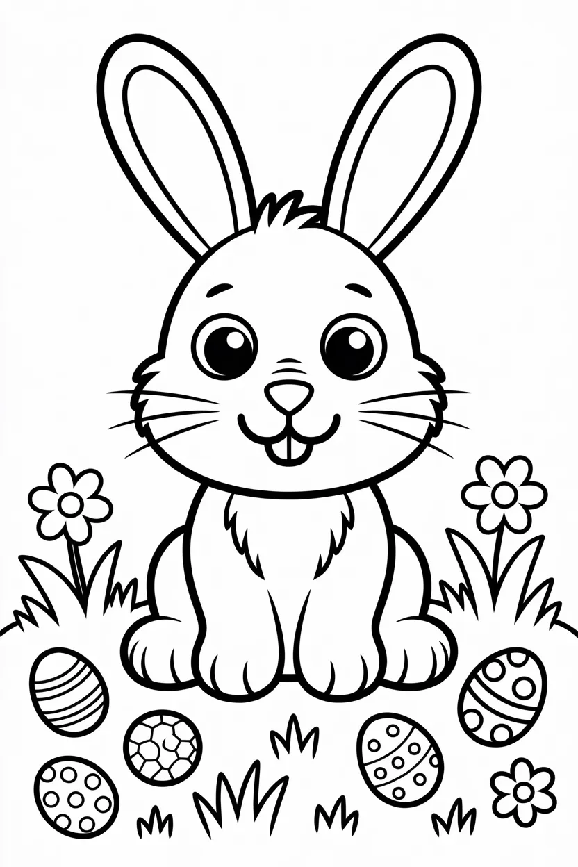 5 Bunny coloring pages free printable