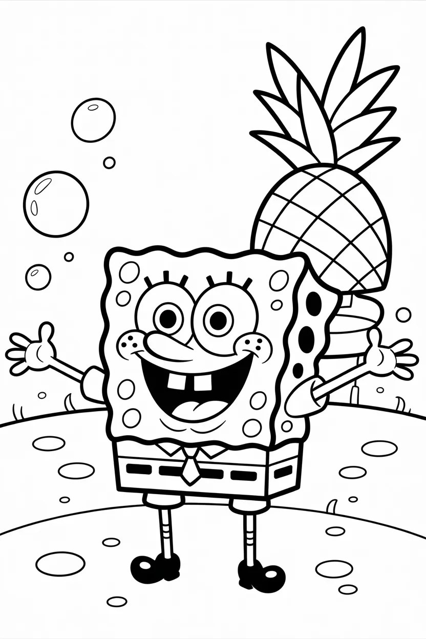 4 SpongeBob coloring pages free printable