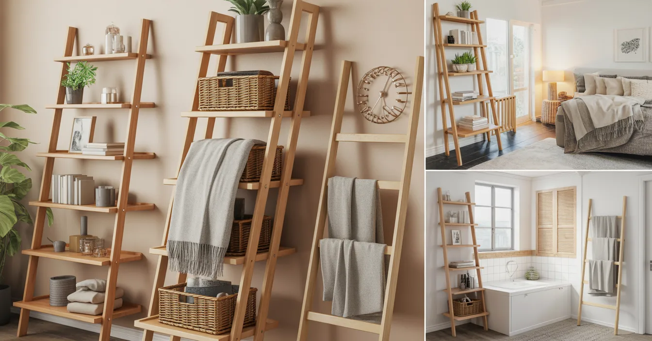 How Can a Ladder Be Used as a Stylish Storage Solution in Your Home?