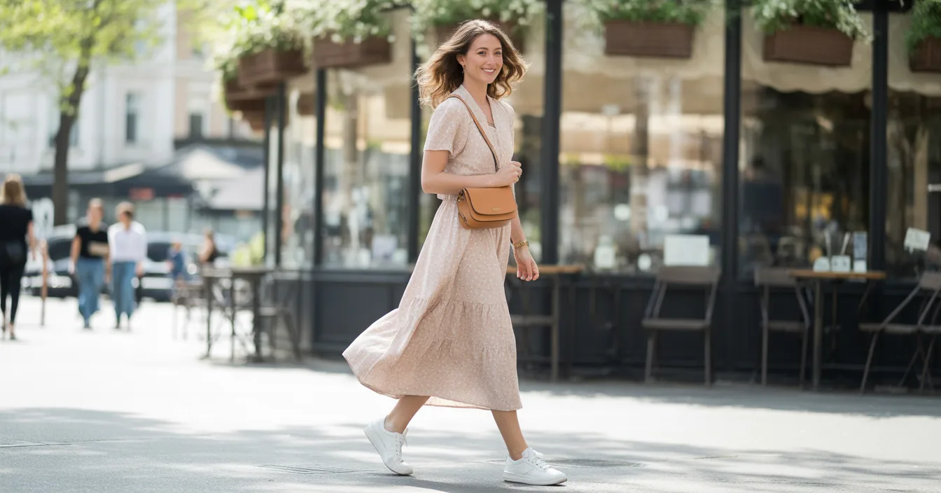 Midi Dress with Sneakers