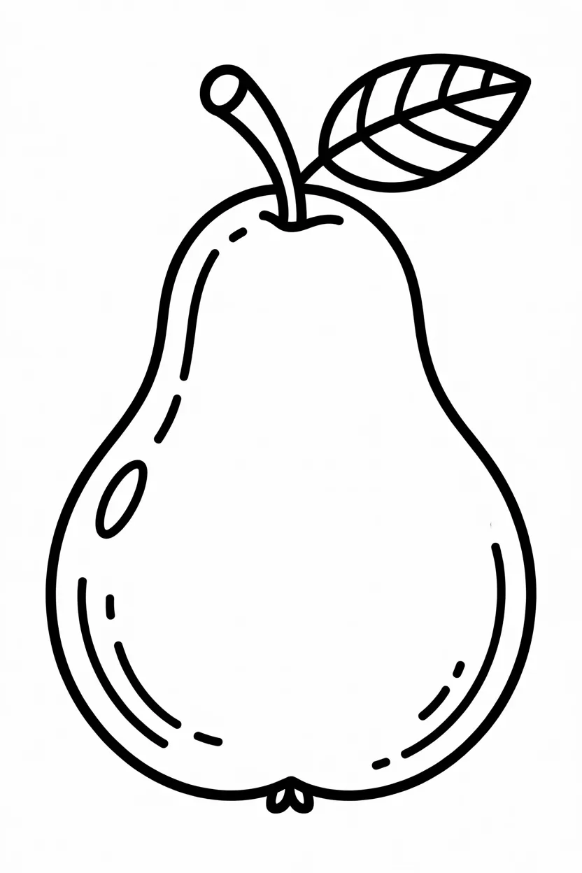 5 Pear coloring pages free printable