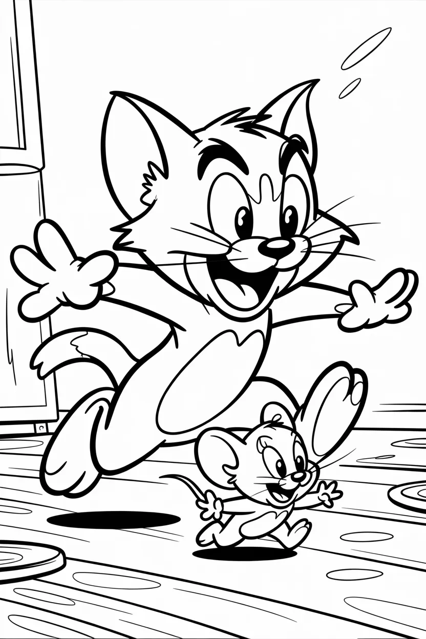 4 Tom and Jerry coloring pages free printable