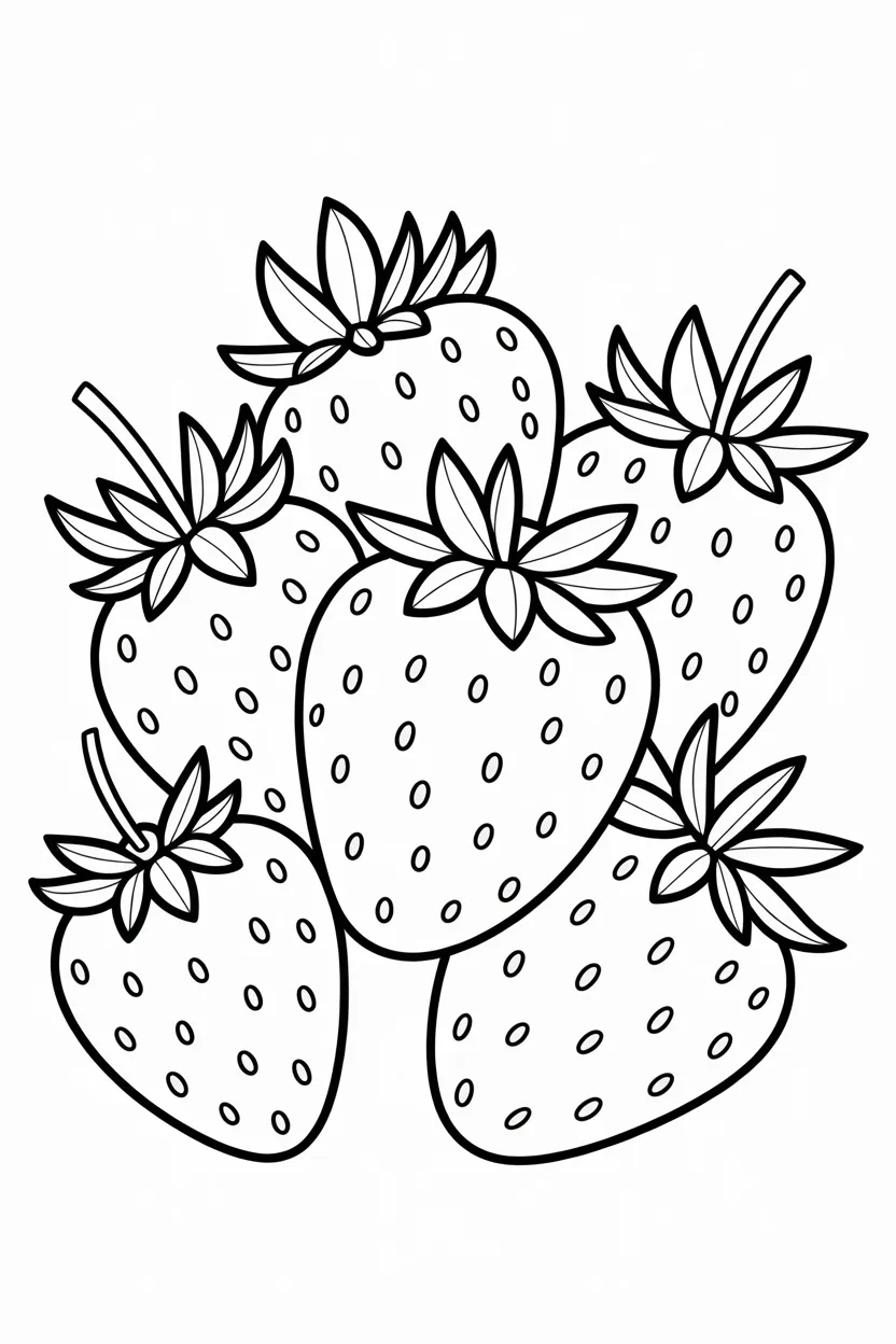 strawberries coloring pages free printable