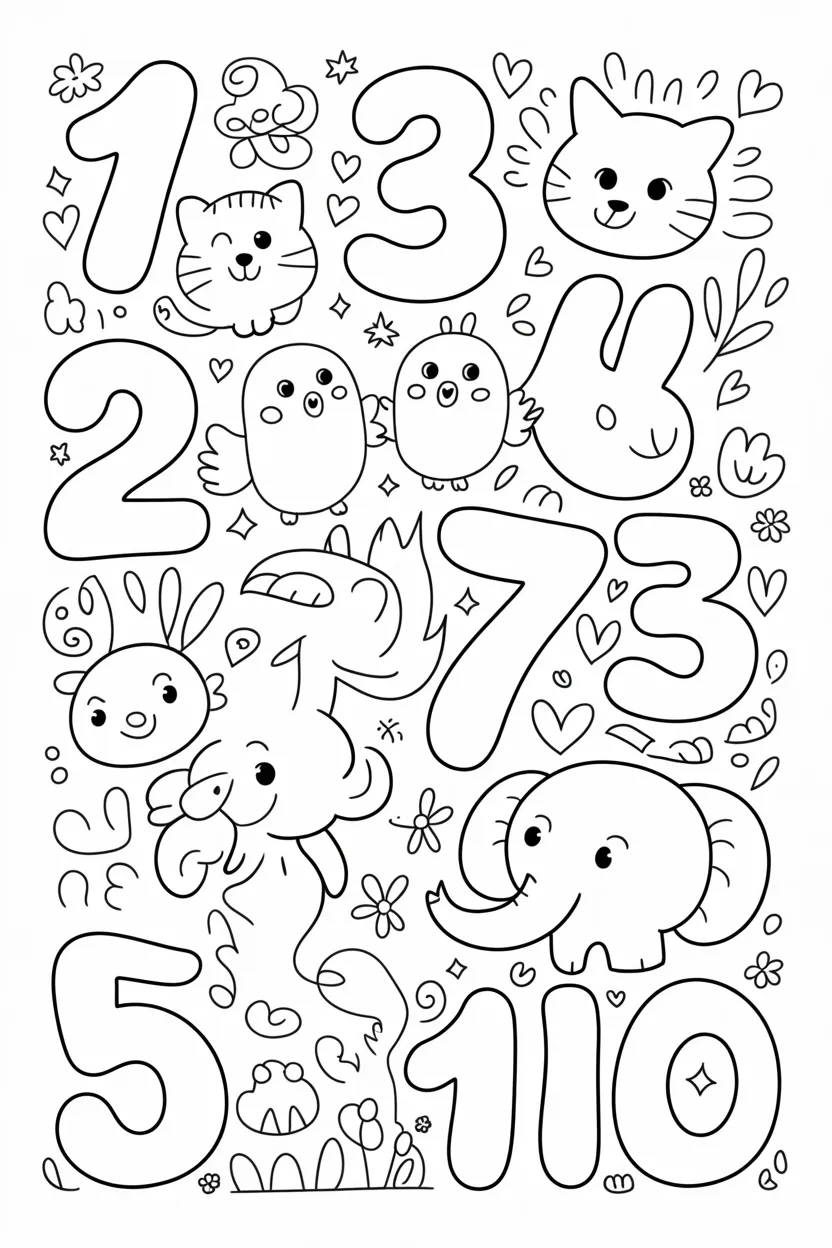 counting coloring pages free printable