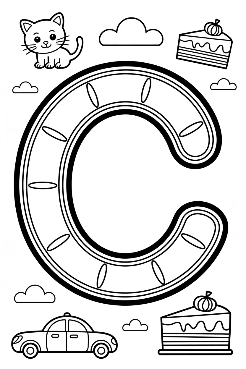 Letter C coloring pages free printable