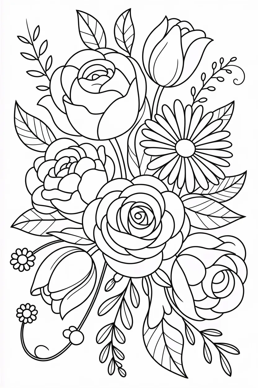 Flowers coloring pages free printable