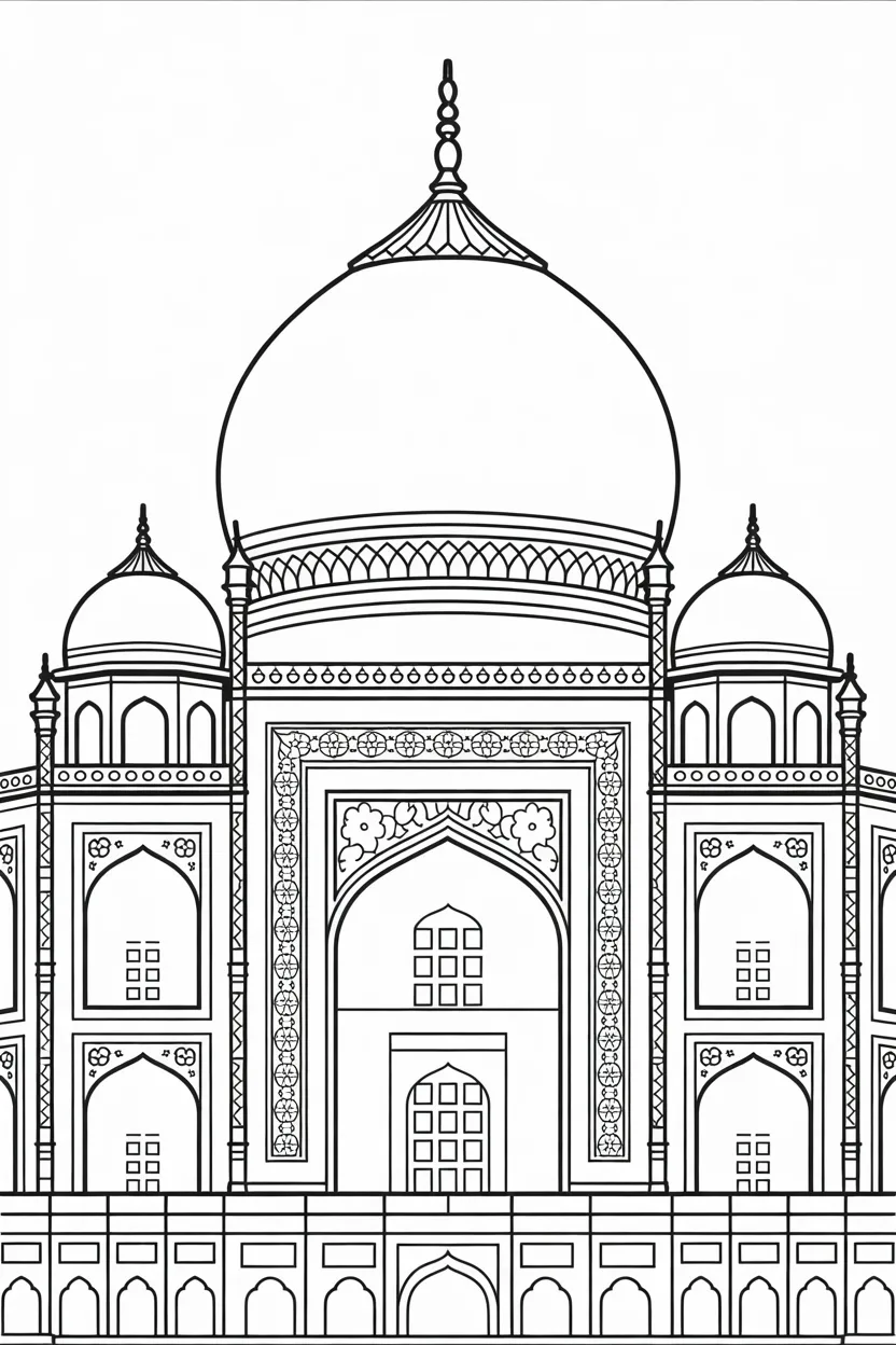 Taj Mahal coloring pages free printable
