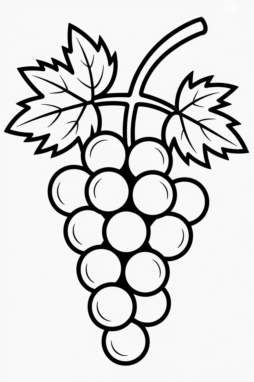 5 Grapes coloring pages free printable