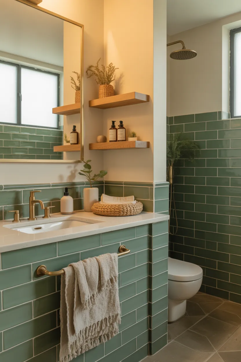Green and Cream Bathroom Ideas