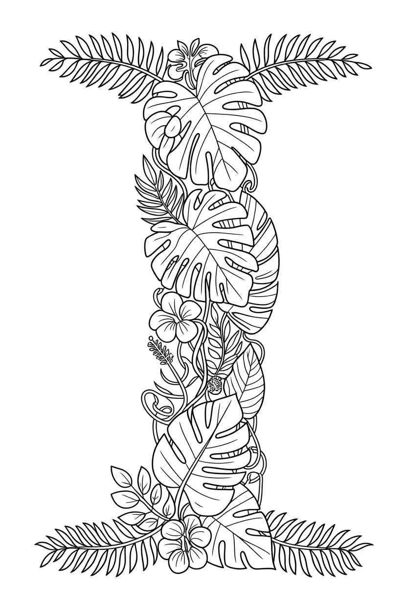 alphabet letter I coloring pages free printable