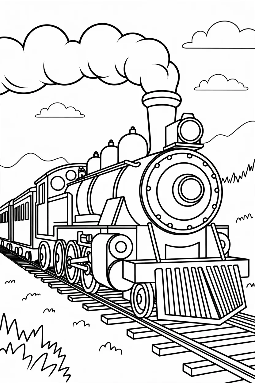 5 Transportation Vehicle coloring pages free printable