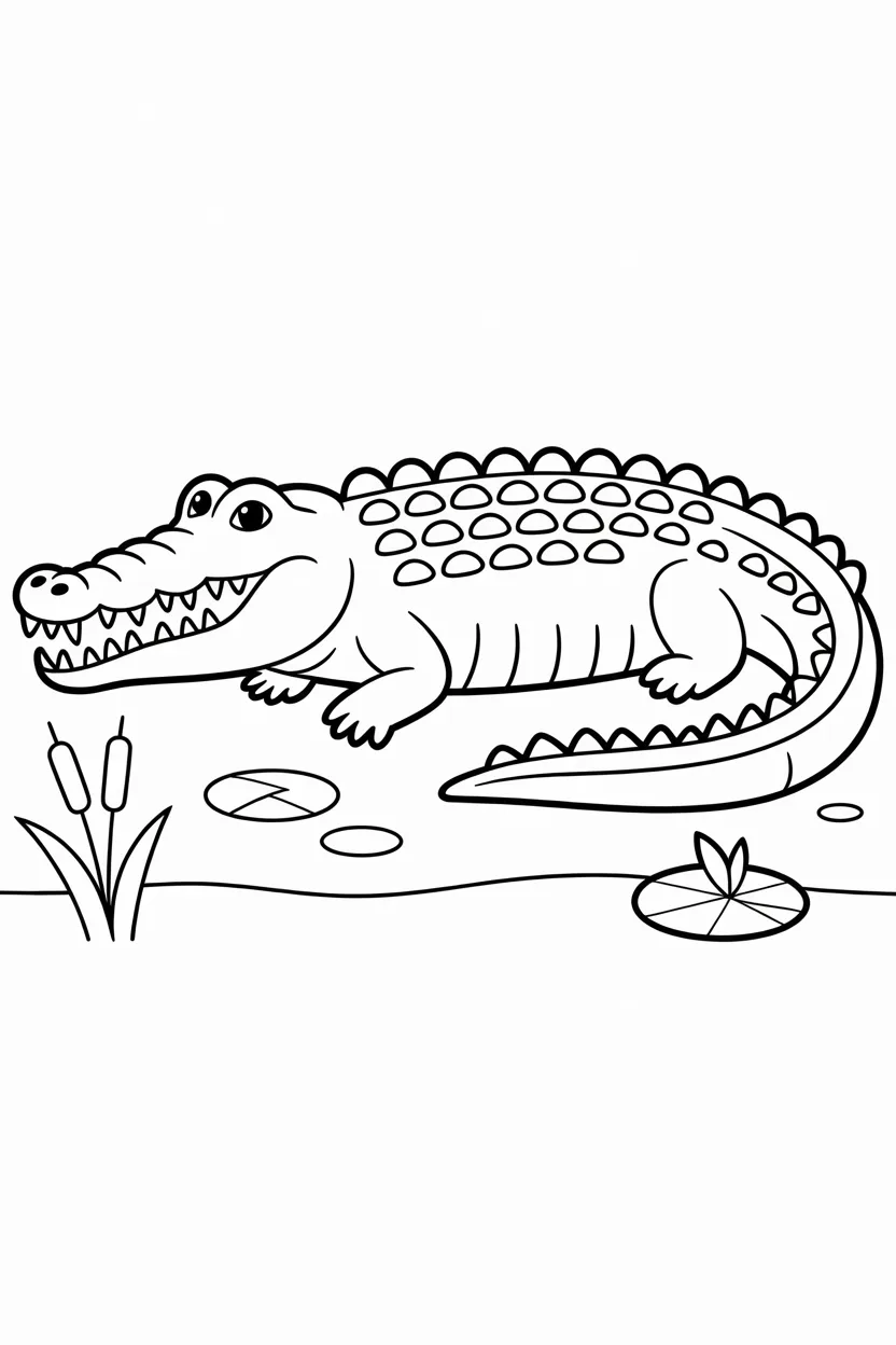5 crocodile coloring pages free printable