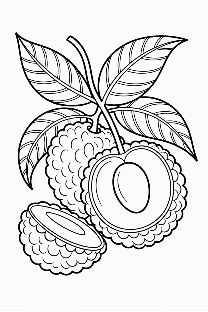 Lychee Coloring Page Free Printable