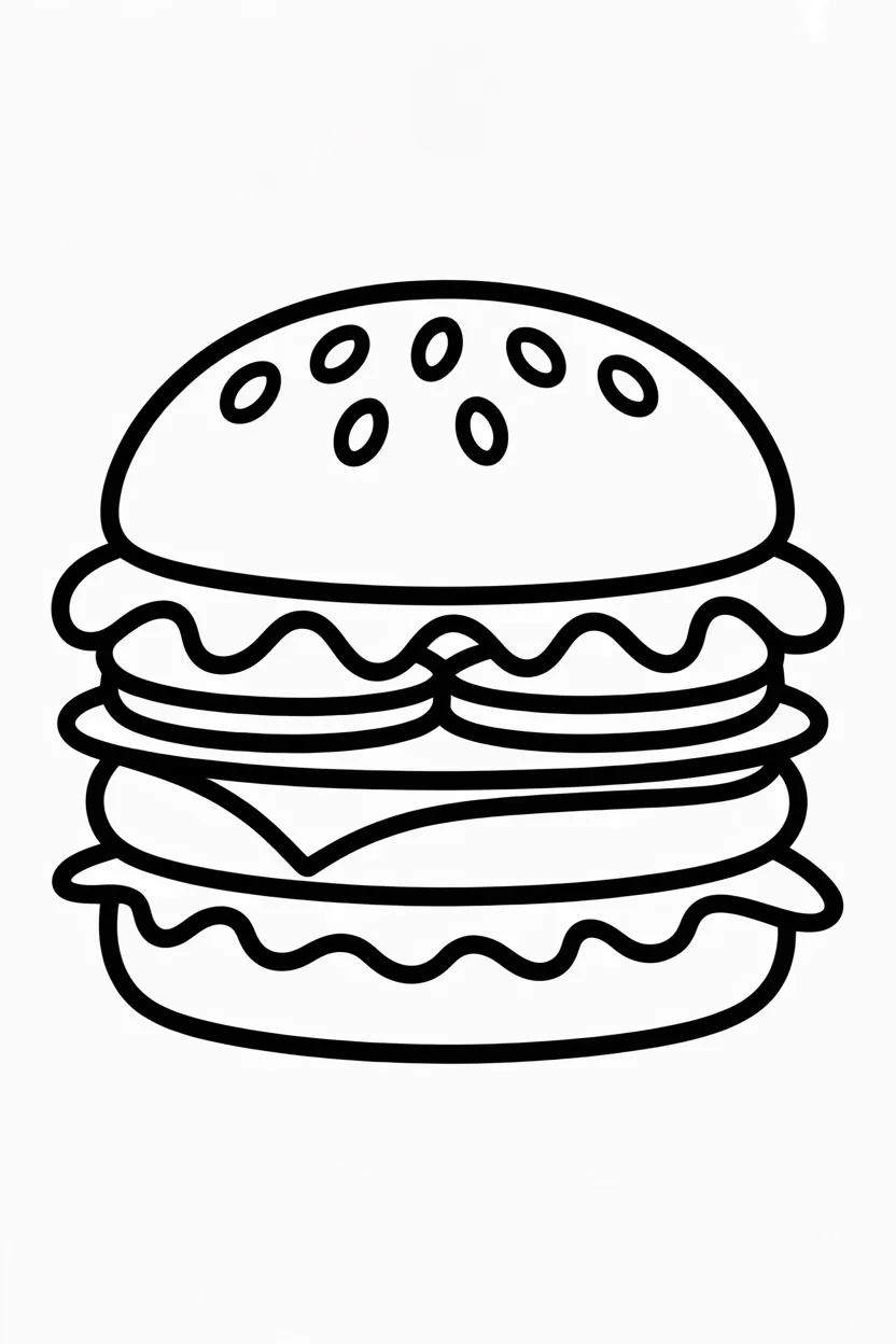 Burger coloring pages free printable