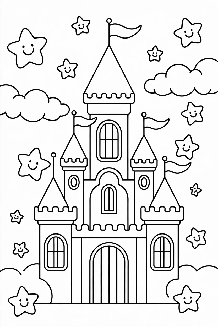 5 Princess Castle coloring pages free printable