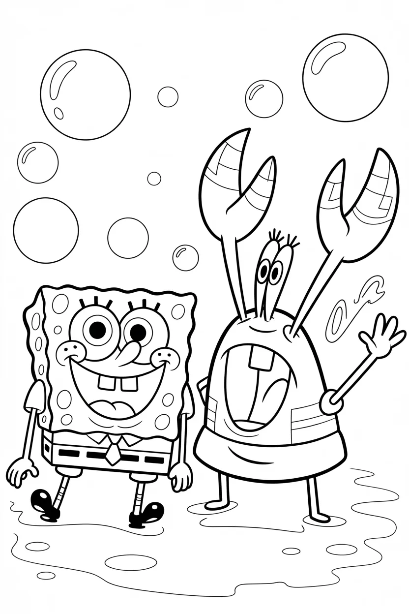 4 Spongebob coloring pages free printable
