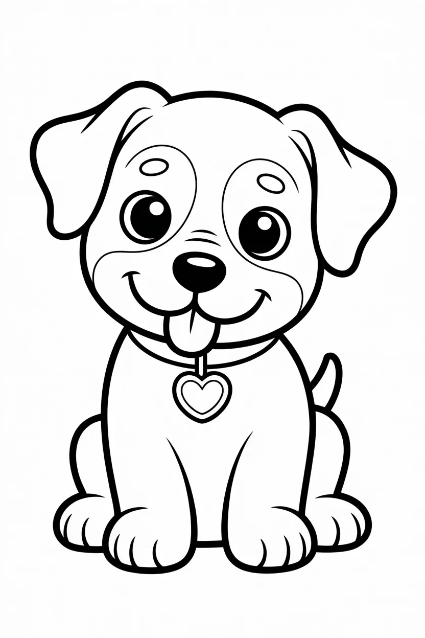 5 Cute Puppy coloring pages free printable