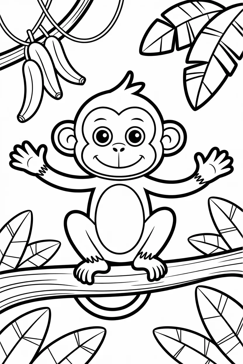 5 monkey coloring pages free printable