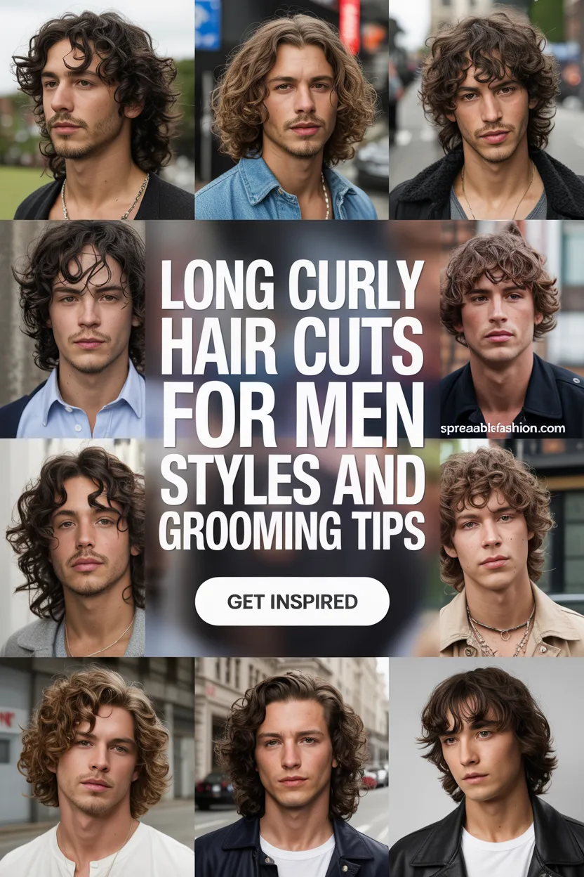 Long curly haircuts for men 2026