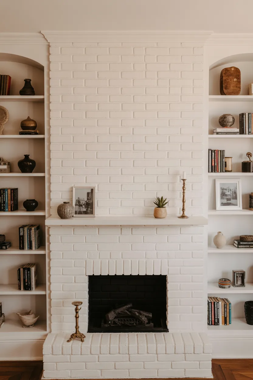 White Brick Fireplace Ideas