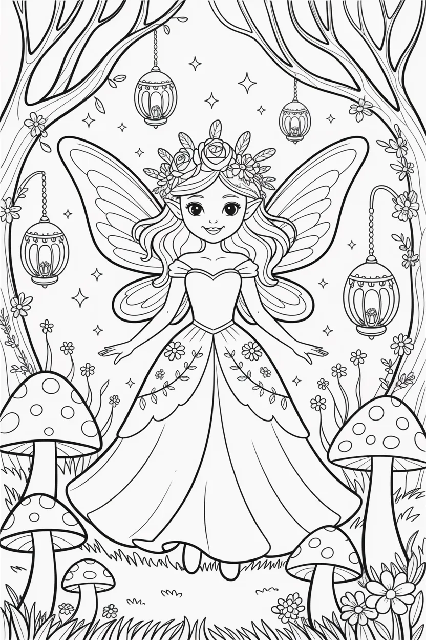 magical fairy princess coloring pages free printable