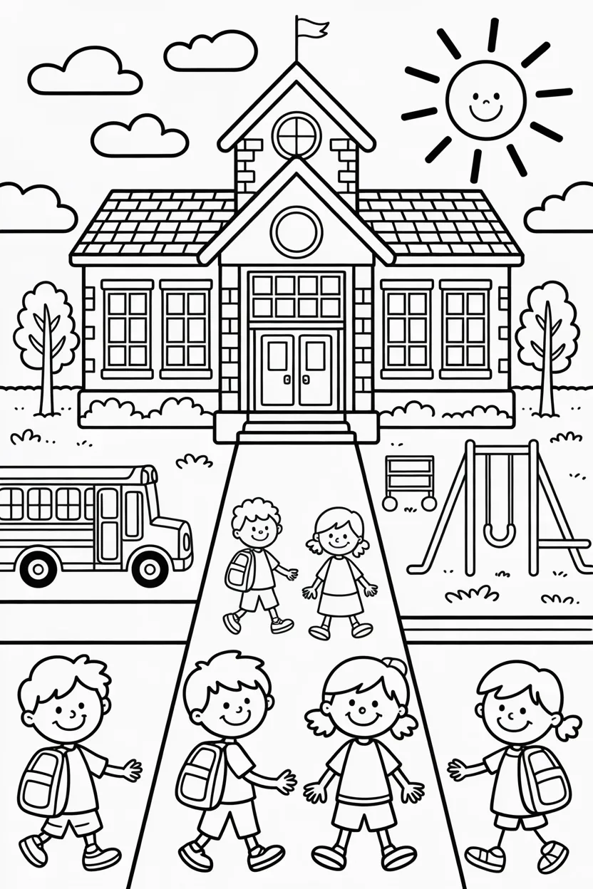 5 Back to school coloring pages free printable