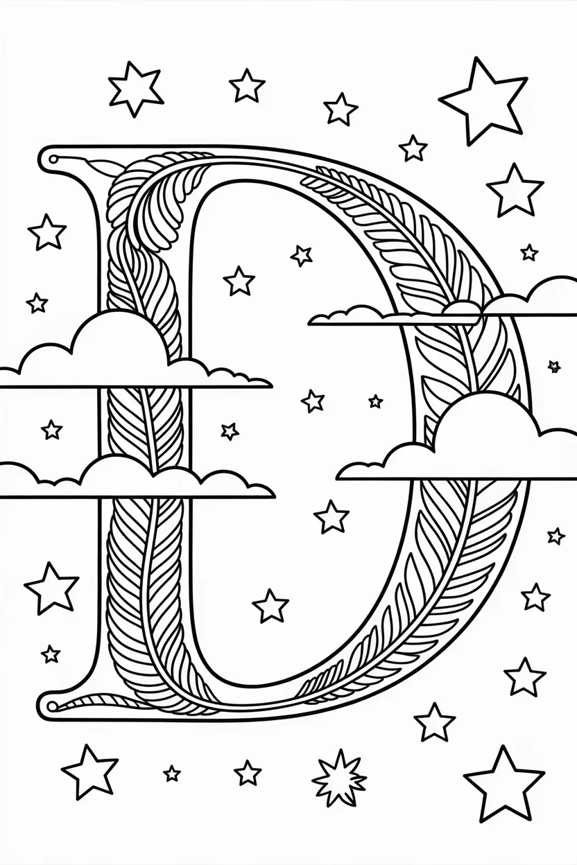 Alphabet letter D coloring pages
