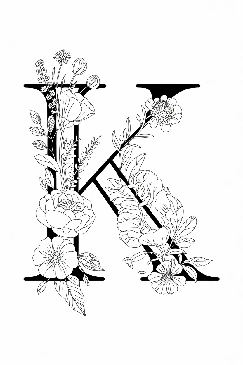 Alphabet Letter K Coloring Pages Free Printable