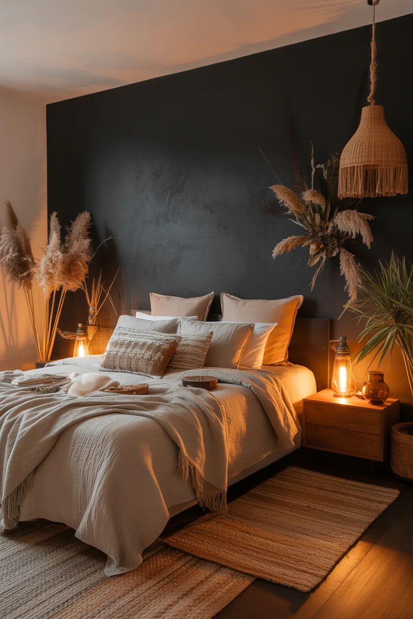 Cozy Dark Boho Bedroom Ideas
