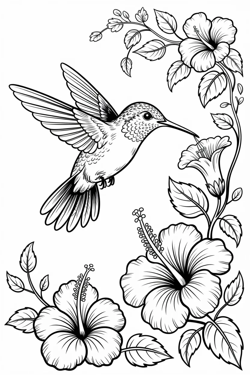 beautiful hummingbird coloring pages free printable