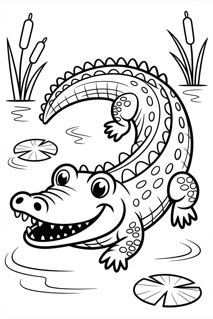 5 Crocodile coloring pages free printable