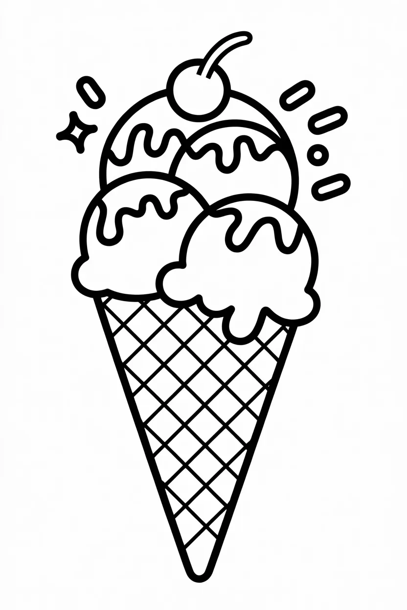 5 Ice Cream Cone Coloring Pages Free Printable