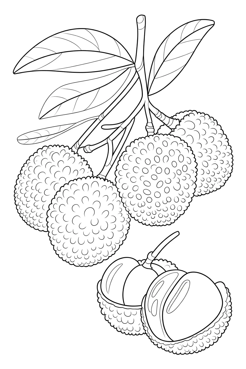 Lychee Coloring Page Free Printable