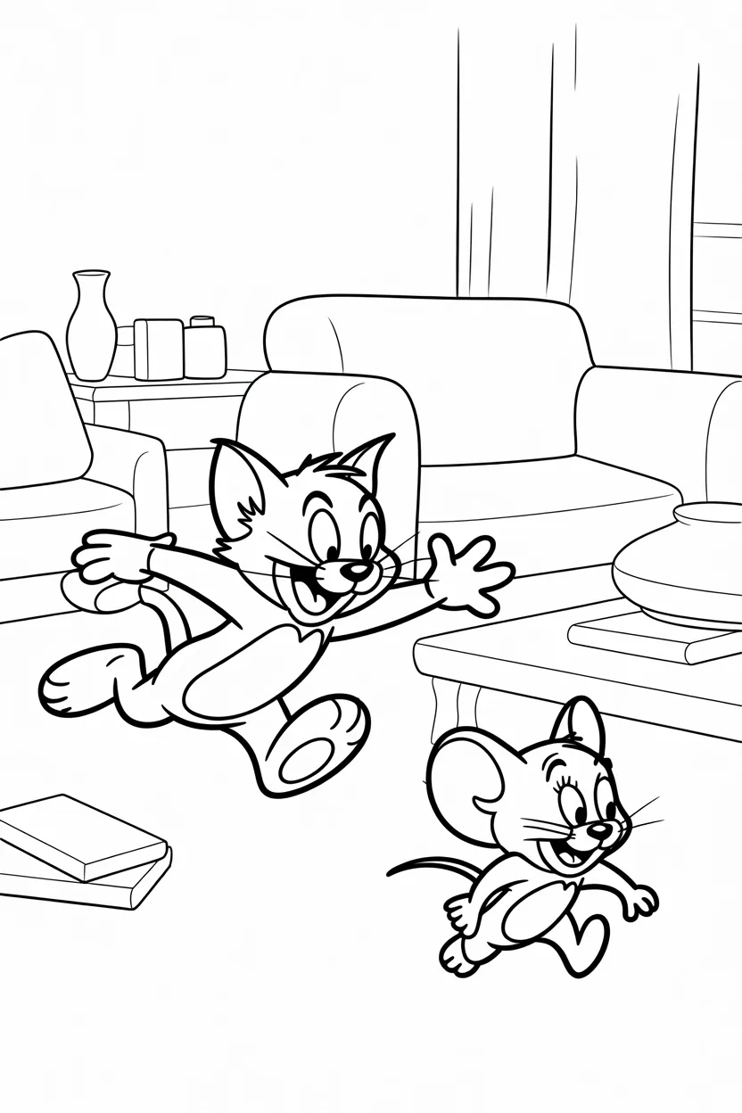 4 Tom and Jerry coloring pages free printable