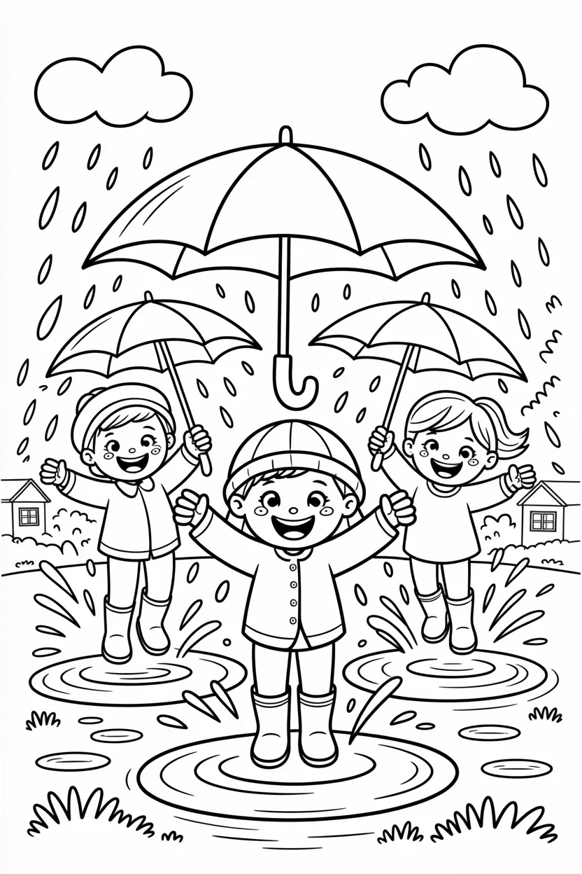 rainy day coloring pages free printable