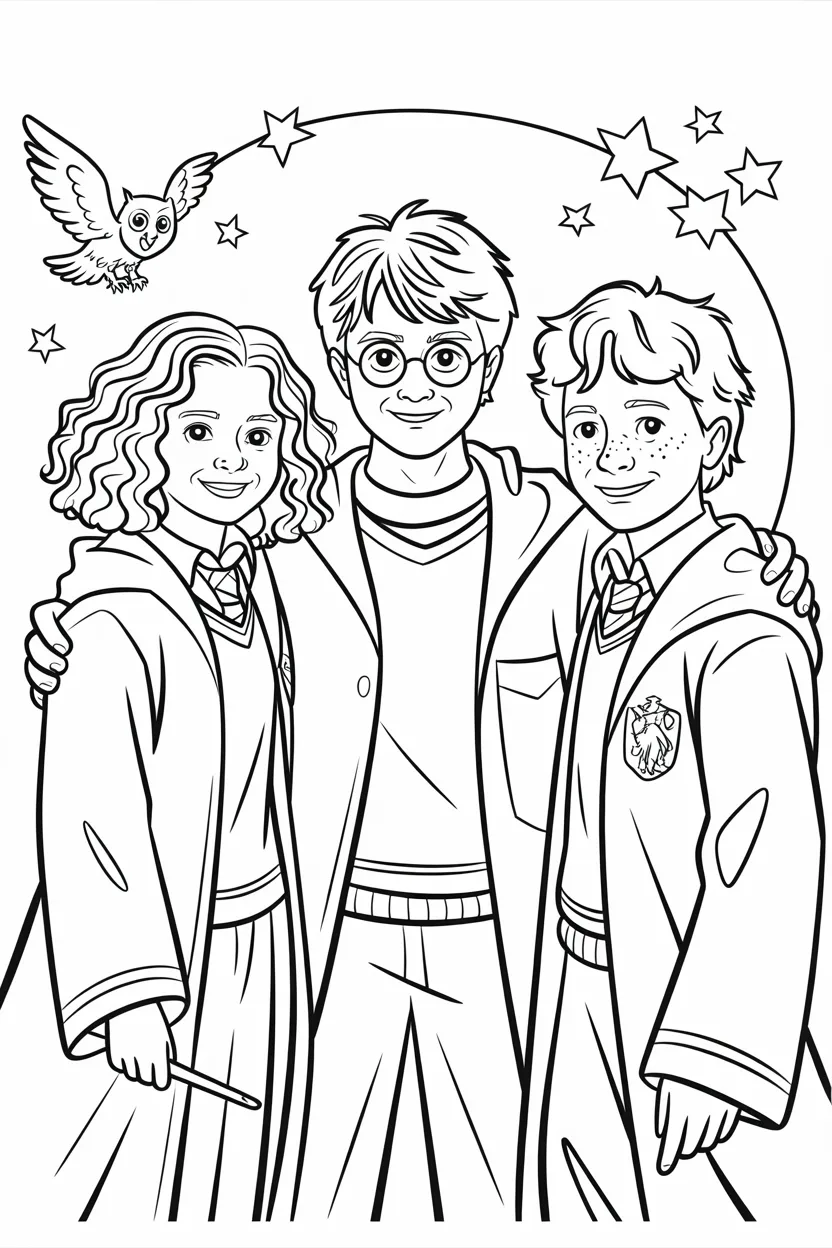harry potter and friends coloring pages free printable