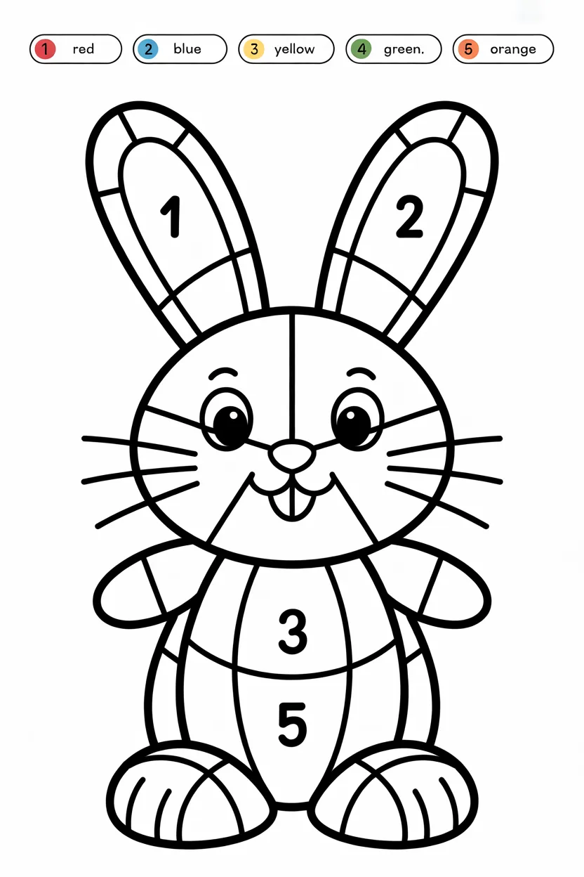 5 Color by number worksheets free printable