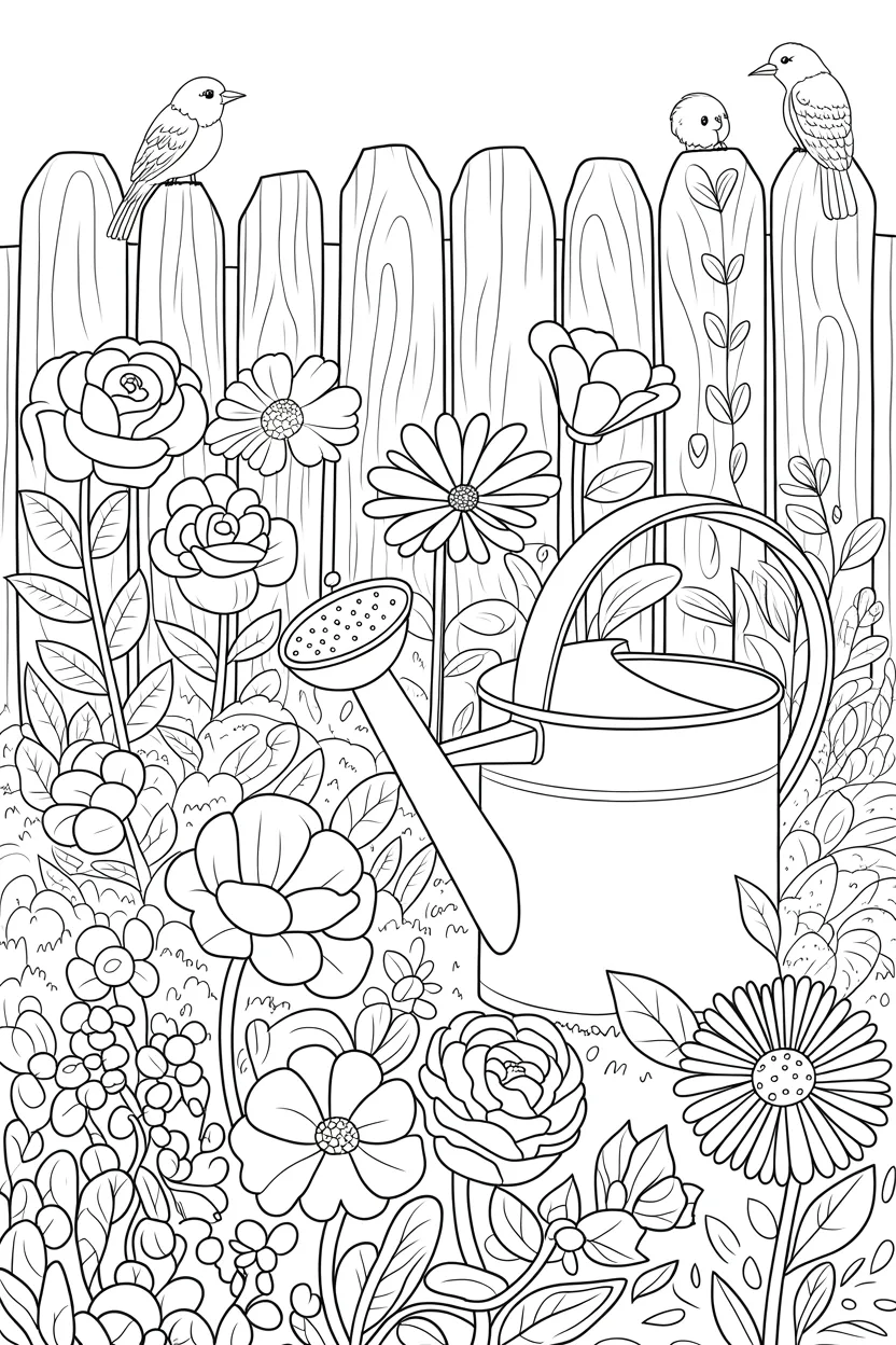 beautiful peaceful garden coloring pages
