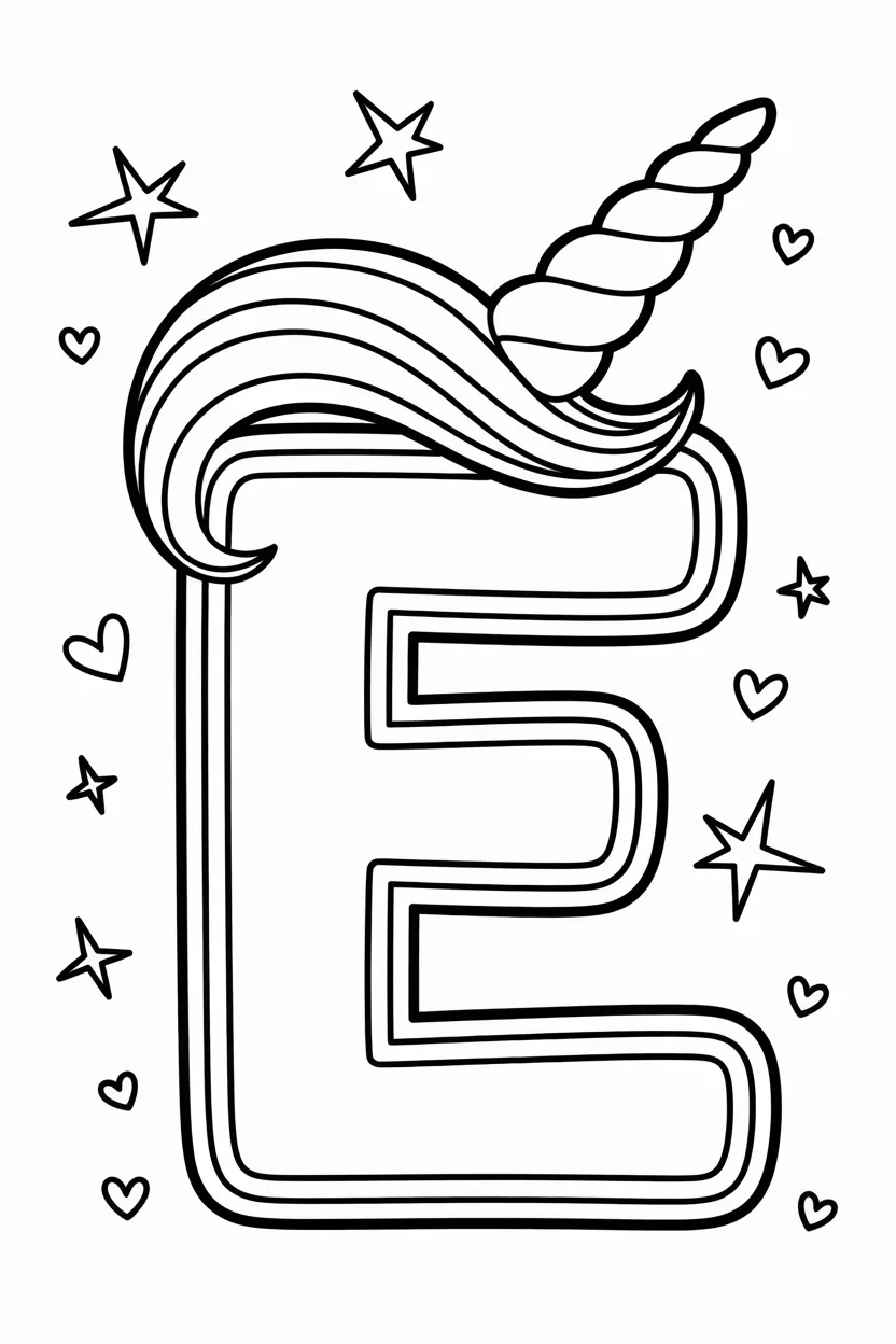 alphabet letter E coloring pages free printable