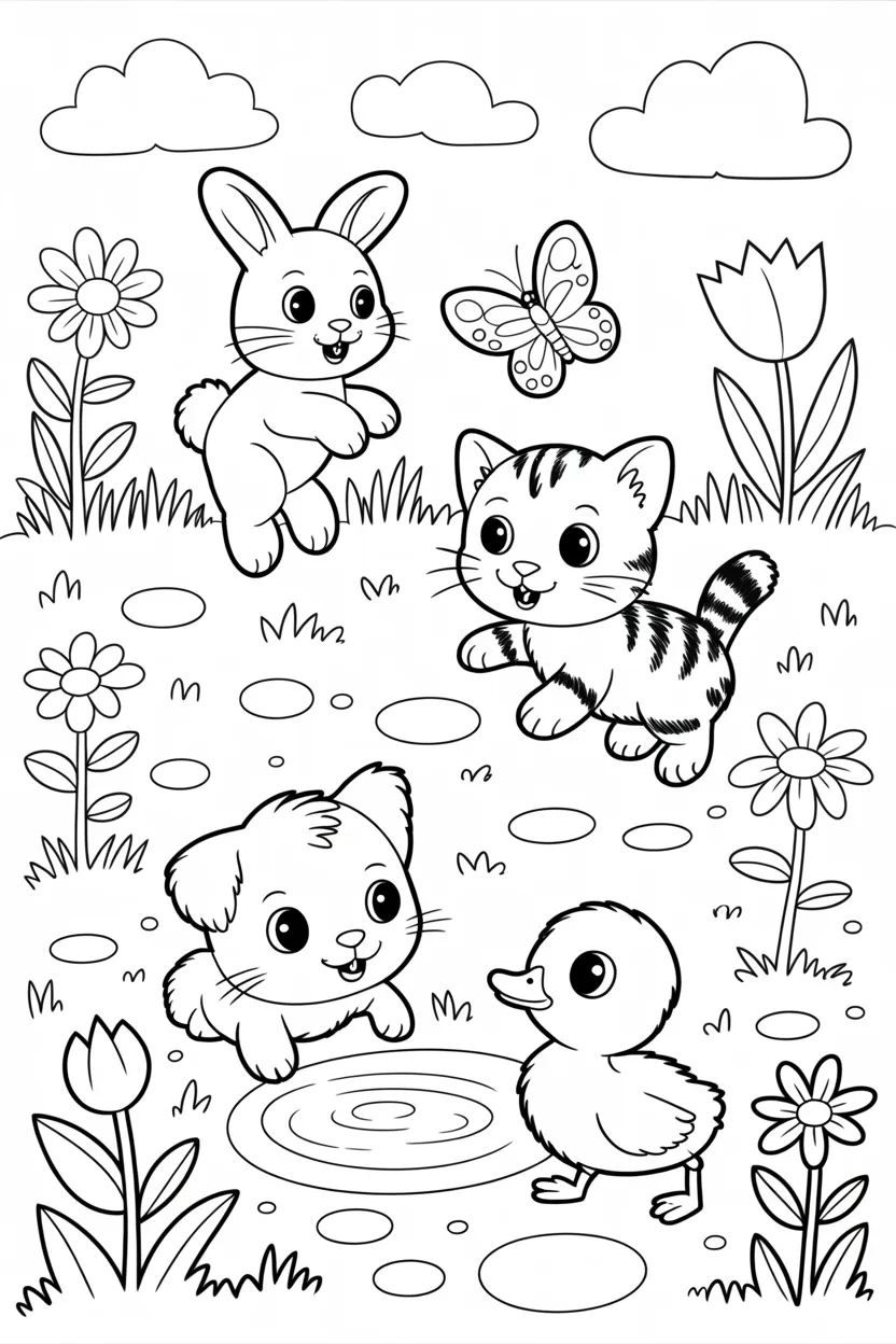 cute baby animals coloring pages free printable
