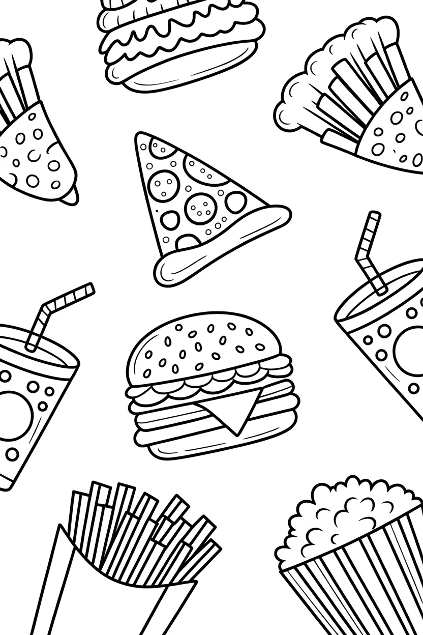 food doodle coloring pages free printable