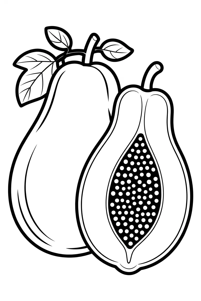 5 Papaya coloring pages free printable
