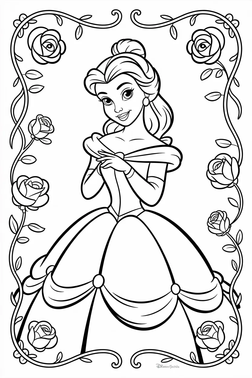 4 Belle coloring pages free printable
