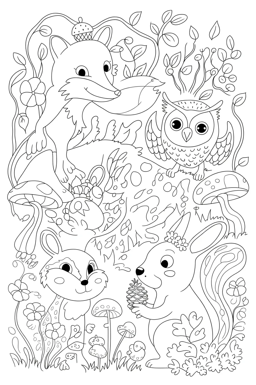 forest animal coloring pages